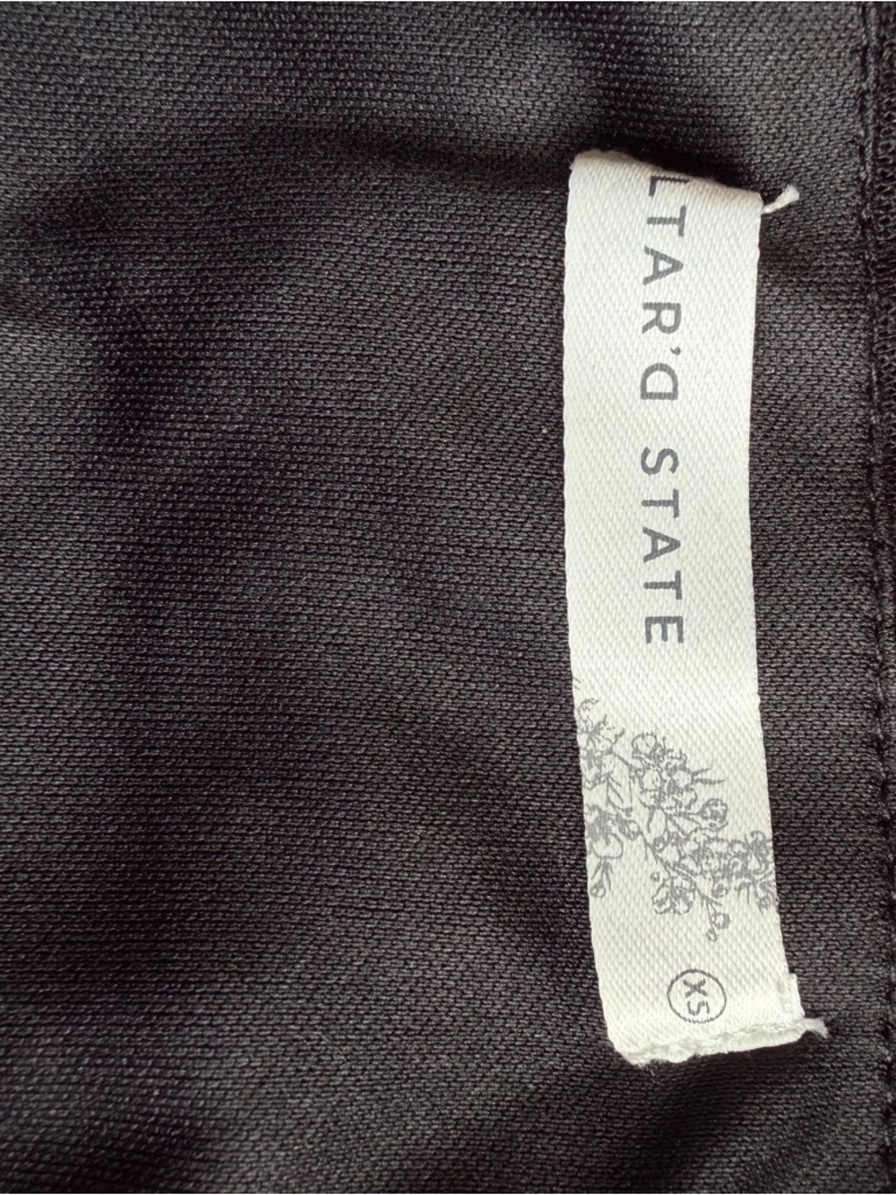 Altar’d State Black Floral-Trim Button Front Peplum Adjustable Strap Tank Top - Picture 2 of 12